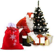 创可达跨境新款抽绳礼品袋圣诞老人雪花束口收纳袋扮圣诞老人道具