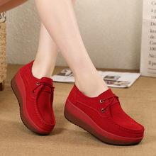 漫妮诗丹夏摇摇鞋女2017新款牛皮镂空运动休闲鞋厚底一脚蹬摇摆鞋