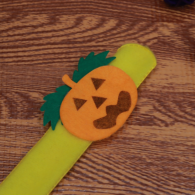 Halloween Bracelet Slap Bracelet Children's Party Supplies New Ghost Festival Pumpkin Bat Ring Pop Wrist Decoration