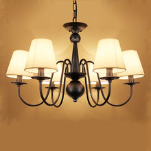 美式吊灯简约现代乡村客厅灯地中海欧式复古铁艺餐厅卧室6头灯具