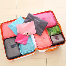 现代简约 韩国旅行收纳包 行李箱衣物内衣包整理袋套装大6六件套