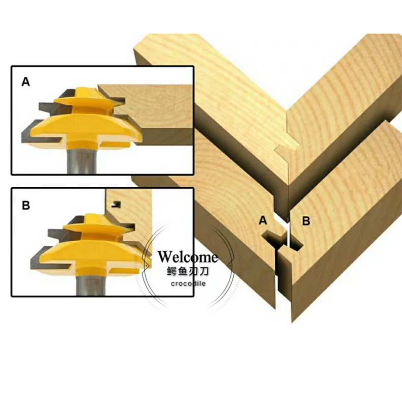 45度榫合刀1/2*1-3/8木工铣刀开槽刀具修边机刀头雕刻机锣刀