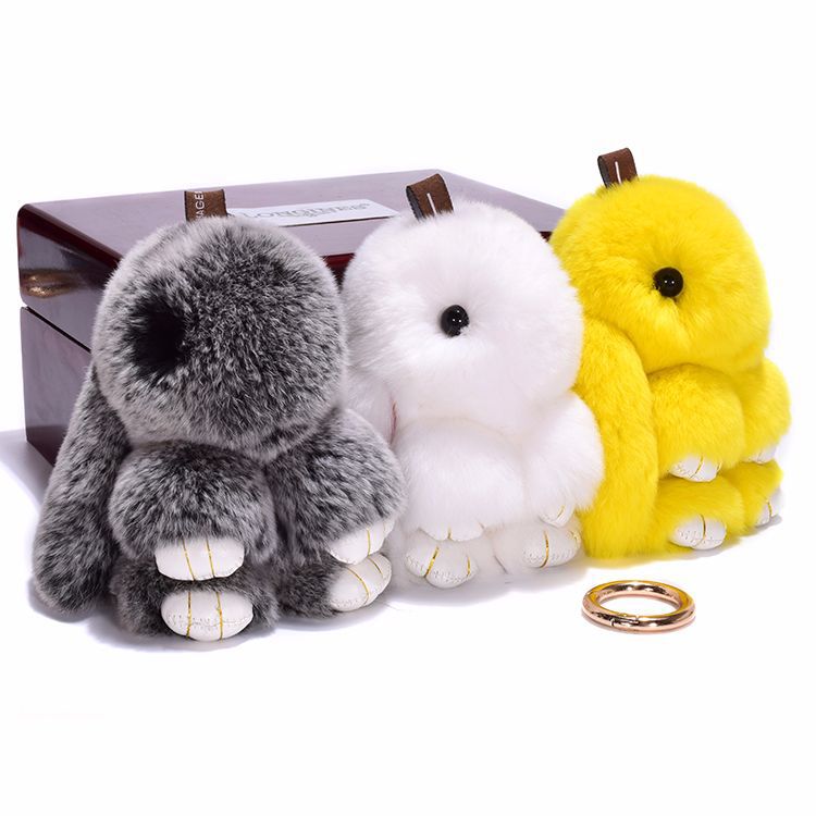 Mengmeng Bunny Jonstew Pendant Imitate Rex Rabbit Fur Car Key Ring Handbag Pendant Bunny Pendant Couple Pendant