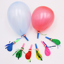 哨子气球金丝口哨气球批发 儿童有声玩具吹气球 宝宝生日派对用品