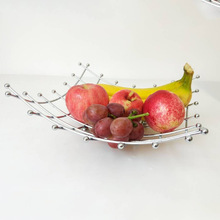 欧式铁艺钢珠水果篮简约水果篮金属水果收纳篮客厅收纳篮置物篮子