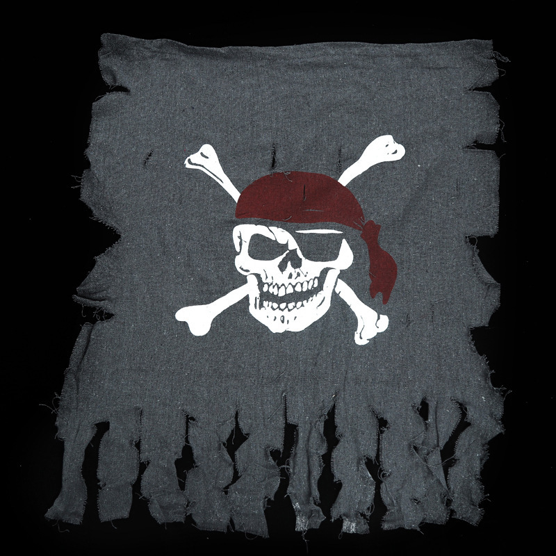 万圣节海盗旗加勒比海盗挂旗 大号插旗 麻布鬼节装饰布置道具挂件