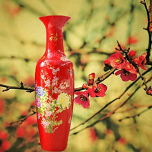 景德镇厂家销售中国红陶瓷花瓶 落地陶瓷花瓶 仿古粉彩瓷王花瓶