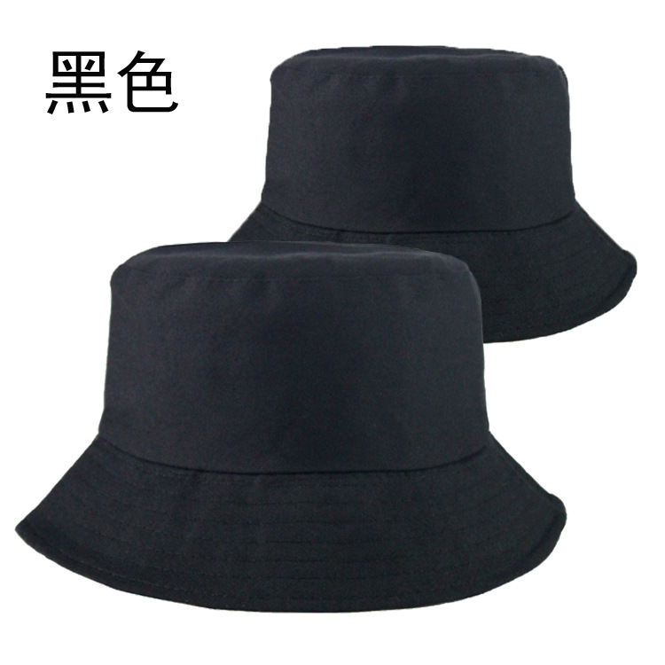 Processing Custom Logo Bucket Hat Embroidery Printing Bucket Hat Men and Women Traveling-Cap European and American Parent-Child Flat Top Small Brim