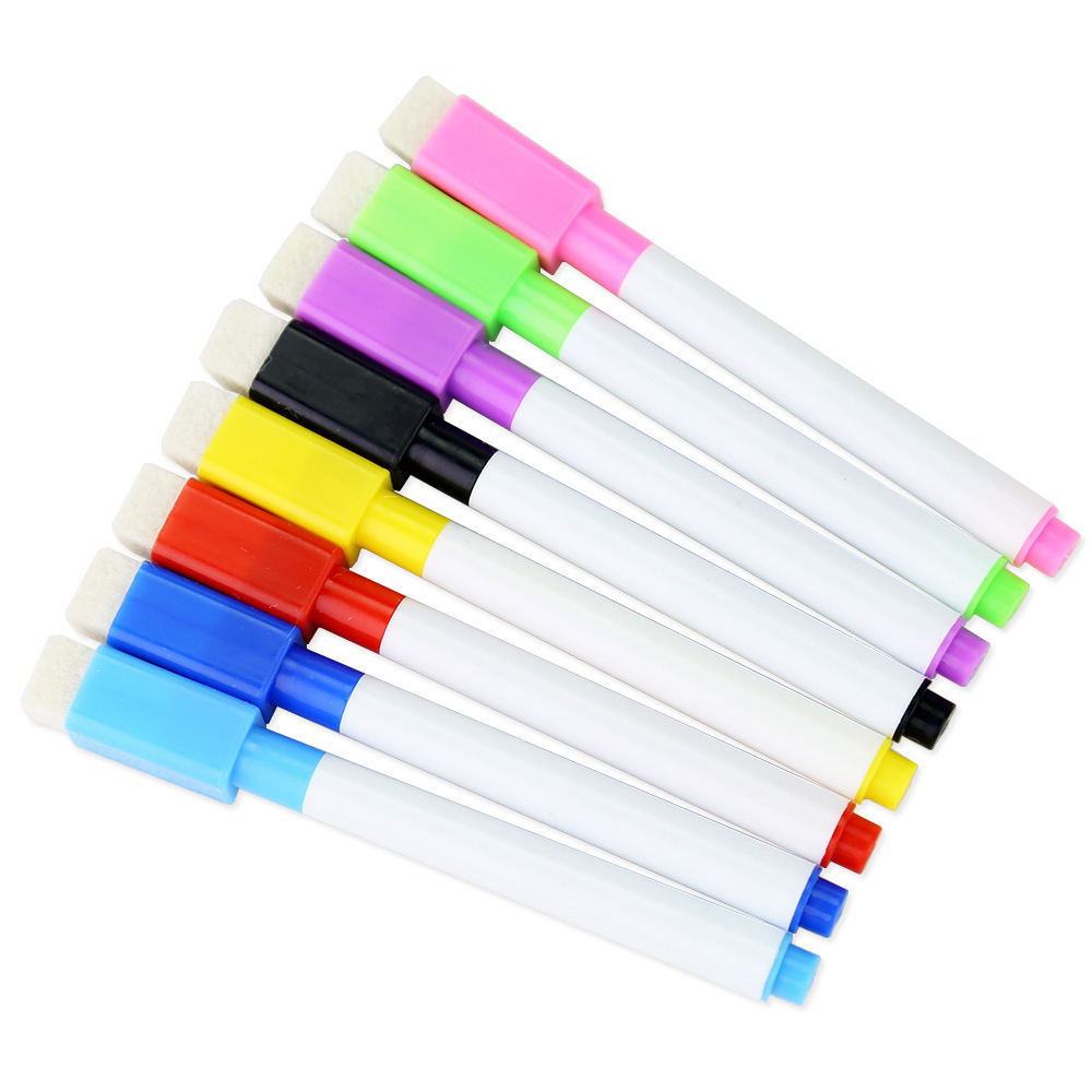 带刷带磁白板笔擦擦卡配件反复写字板马克笔记号笔可擦环保水性笔
