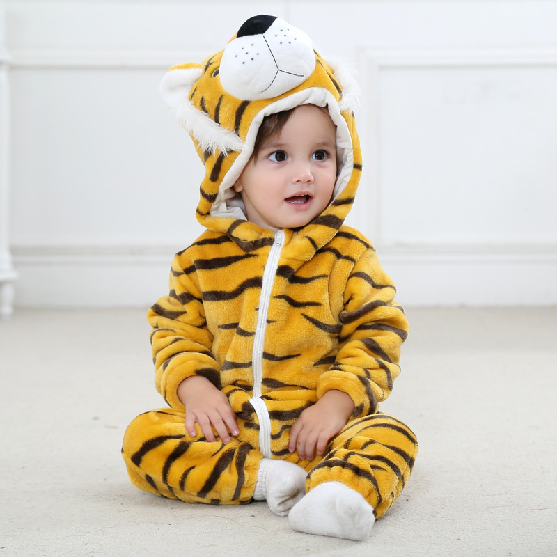 Michley Cross-Border Baby Spring and Autumn Clothes Infant Toddler Jumpsuit Flannel Animal Modeling Crawling Suit Jumpsuit Baby Clothes