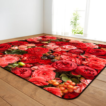 唯美花客厅地毯卧室餐厅地垫ebay亚马逊货源件代发图案尺寸代发