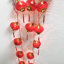 带电水晶小灯笼串春节过年新年喜庆户外圣诞树发光LED灯笼串