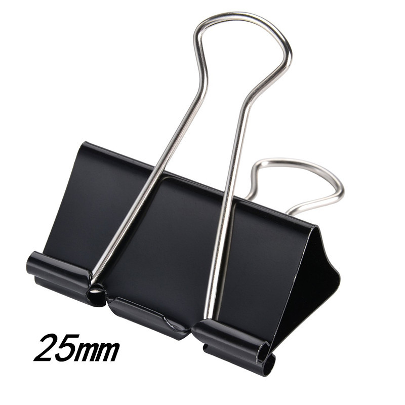 office folder metal black long tail clip office color dovetail ticket clip binding binder 25mm