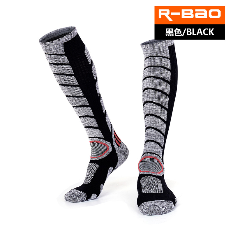 秋冬长款滑雪袜登山徒步袜厚款毛巾底保暖袜子男女7色亚马逊3321-阿里