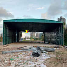 专业户外推拉蓬大型仓库雨棚活动遮阳篷移动大排档雨棚帆布推拉棚