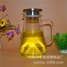 供应高硼硅玻璃凉水壶 透明玻璃2L装不锈钢盖热水壶泡红绿茶