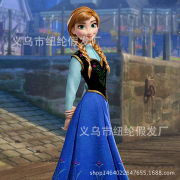 冰雪奇缘安娜假发 现货动漫造型冰雪奇缘艾莎安娜公主假发批发