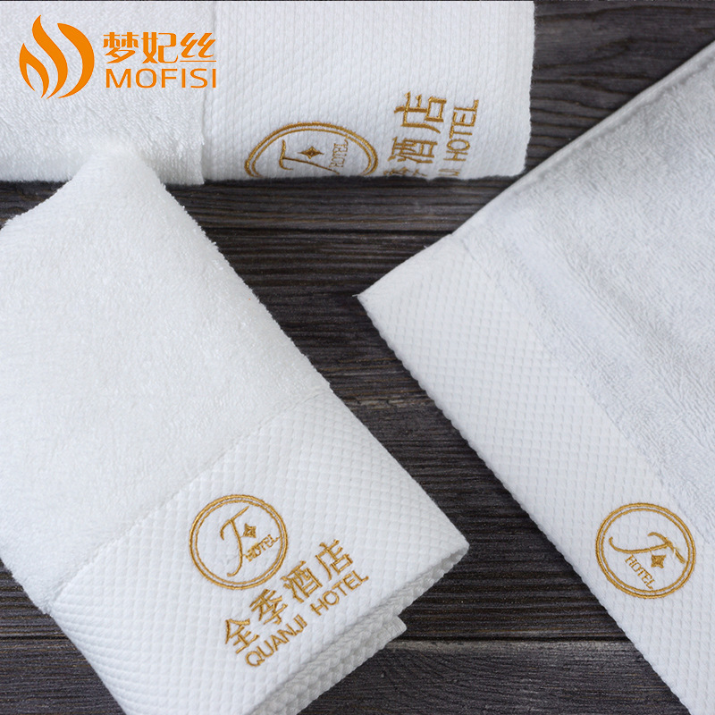 Star Hotel Towels Pure Cotton White Extra Thick No Hair Shedding Beauty Salon Gift Hotel Homestay Hotel Towel