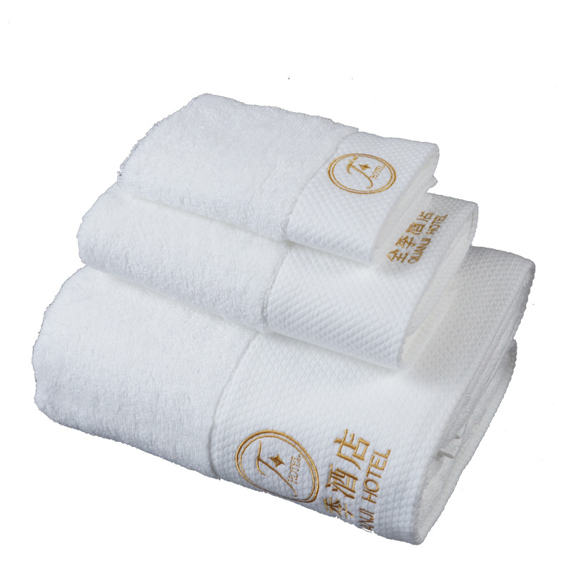 Star Hotel Towels Pure Cotton White Extra Thick No Hair Shedding Beauty Salon Gift Hotel Homestay Hotel Towel