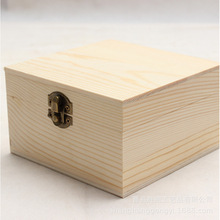 厂家批发加工实木质带锁首饰方木收纳盒翻盖高档礼品印LOGO小木盒
