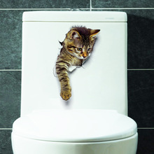 可爱3D小猫组合马桶贴卧室客厅装饰防水组合贴墙贴厂家批发