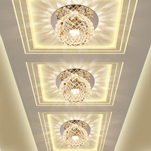 客厅圆形彩光led射灯过道走廊玄关灯水晶天花灯3W5W筒灯吊顶灯具