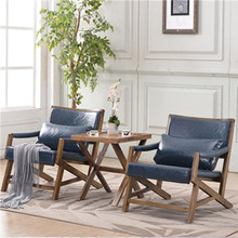 北欧休闲单人沙发实用时尚小户型阳台原生态白腊木沙发椅