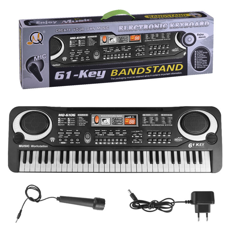 Cross-Border Children's Electronic Keyboard Multi-Function 61 Key Home Early Childhood Education Simulation Musical Instrument Microphone Piano Toys Gift