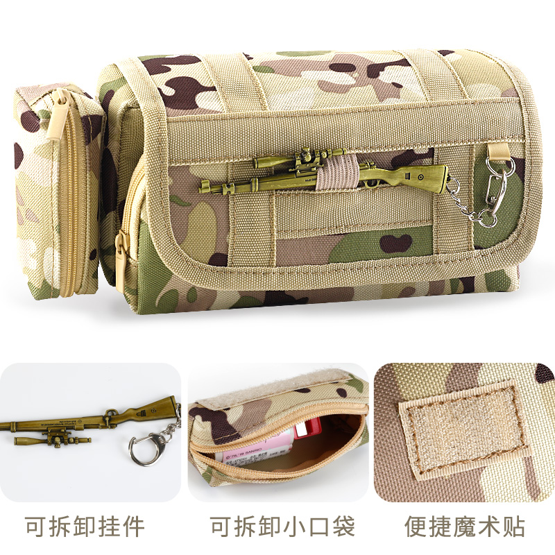 Cross-Border Elementary School Pencil Case Boy Stationery Box Camouflage Canvas Children's Multi-Functional Large Capacity Pencil Case Wholesale