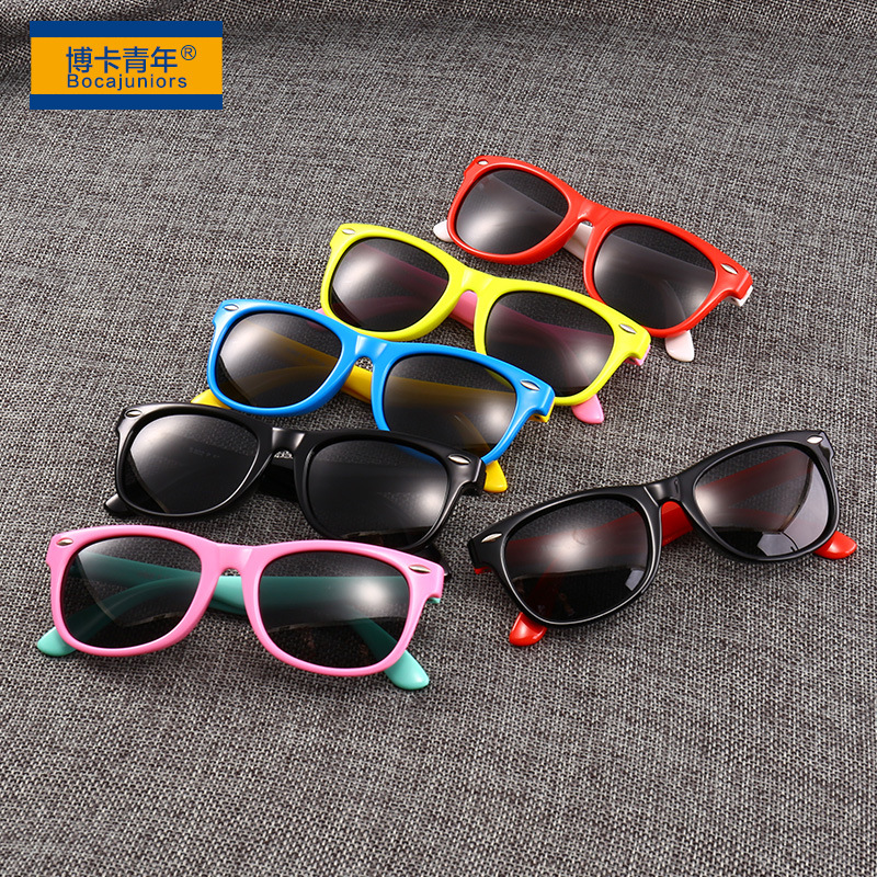 New Style in Stock Wholesale Silicone Uv Protection Sunglasses Baby Glasses Polarized Kids Sunglasses 802