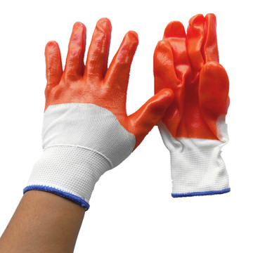 浸胶手套pvc防水全胶涂胶劳保手套耐磨耐用工地工厂女士小号-阿里巴巴