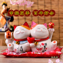 日式招财猫结婚实用礼物新婚陶瓷礼品情侣家居卧房婚房收银台摆件