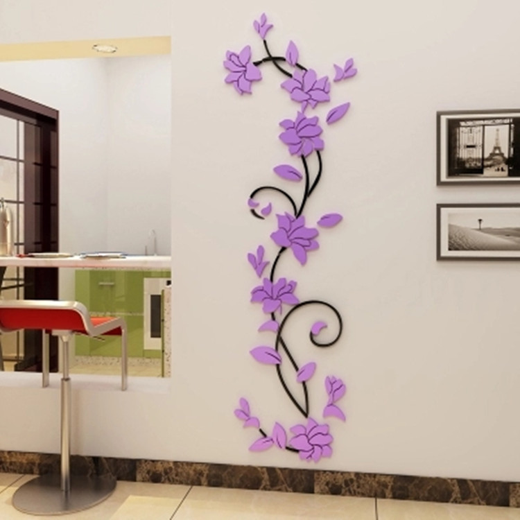 中国风蔷薇花客厅玄关3d立体墙贴电视沙发背景墙走廊墙面装饰贴画