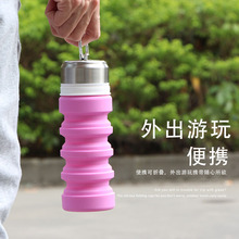 厂家直销旅行便携折叠伸缩多功能户外硅胶运动水瓶压缩杯