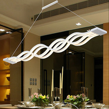 led餐厅吊灯创意个性四头波浪餐吊灯简约现代吧台办公灯具家装灯