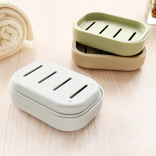 Double Layer with Lid Soap Box Toilet Drain Soap Box Creative Travel Portable Soap Holder Soap Holder Soap Box