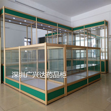 深圳样品展柜钛合金展示柜玻璃展示柜药店陈列架商场工艺品展示