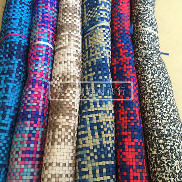 批发鞋包专用编织布料拼色鞋材粗纺潮流时尚民族风抱枕布编织粗纹