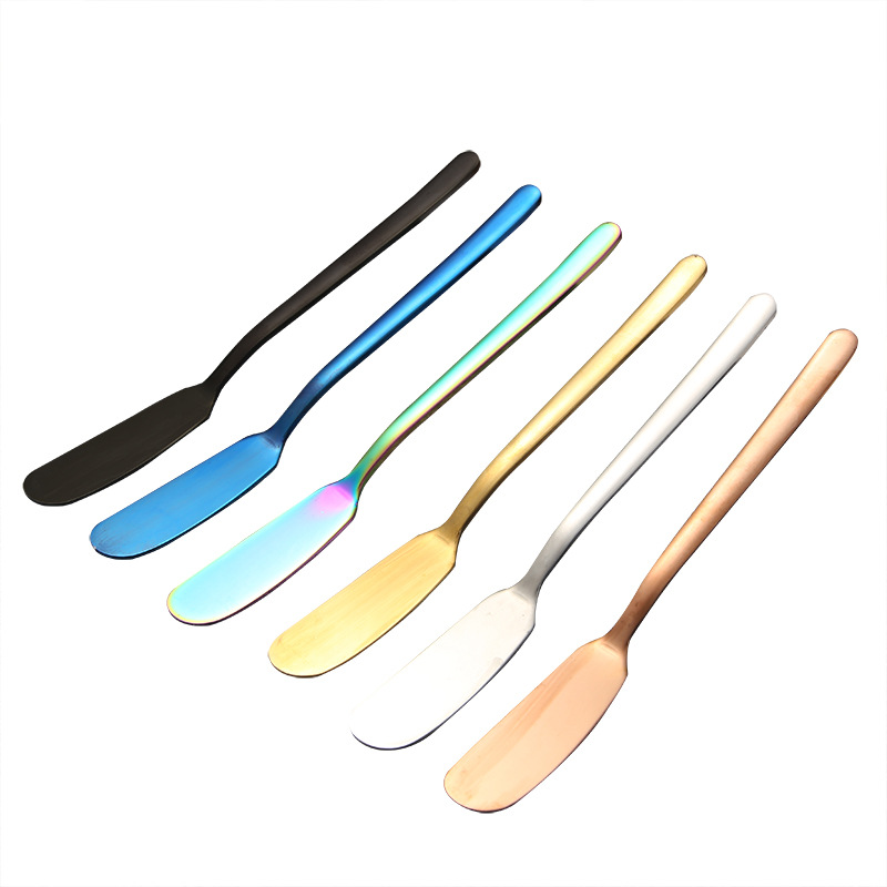 304 Stainless Steel Butter Knife Korean-Style Long Handle Jam Butter Spatula Western Tableware Cream Pastry Knife Factory Wholesale