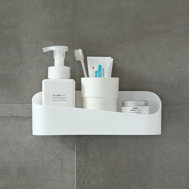 浴室置物架 卫生间强力粘贴置物架 塑料壁挂收纳架浴室墙上化妆盒