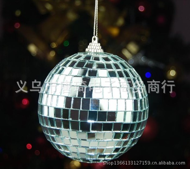 玻璃镜面球 玻璃圣诞球 蛋糕装饰舞台装饰 镜面灯光反射饰品 现货