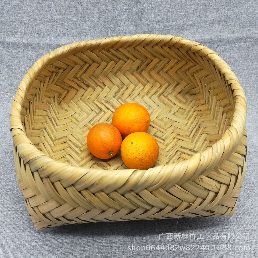 竹篓竹编制品水果草莓提篮编织手提竹篮盛放茶叶篮子现货批发