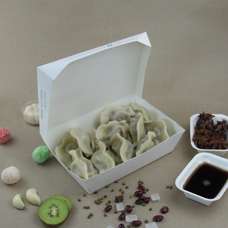 厂家定制饺子盒一次性外卖盒打包盒商用水饺盒防油防水纸餐盒