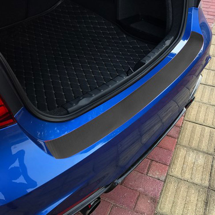 汽车门槛碳纤维贴纸后护板防刮条防踢贴膜保护垫后备箱踏板贴通用