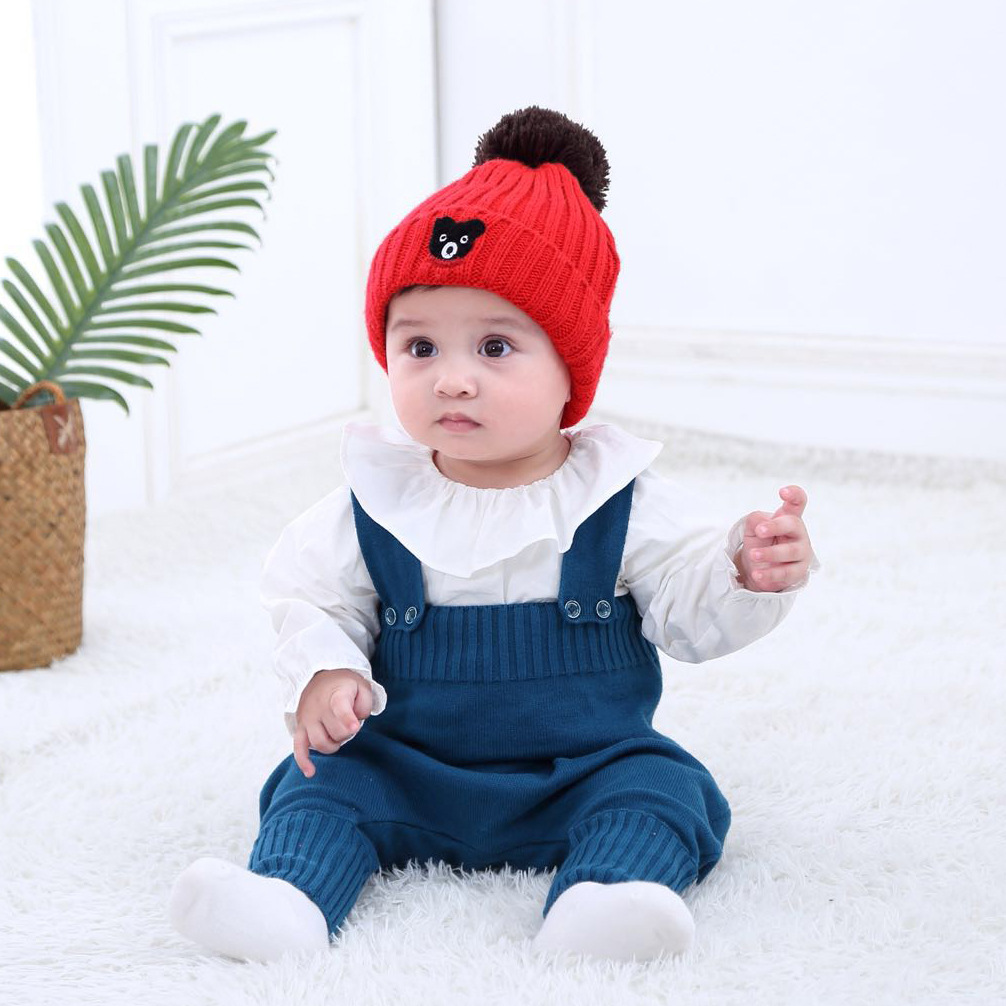 Baby Overalls Spring and Autumn Adjustable 0-1-2 Years Old Male and Female Baby Big Pp Wool Clothes Knitted Cotton Pants Baby Clothes