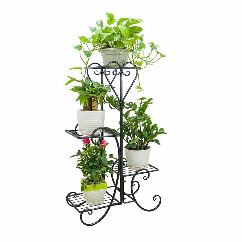 European-Style Iron Multi-Layer Flower Stand Green Dill and Bracketplant Balcony Flower Rack Floor Living Room Interior Floor Flower Pot Storage Rack