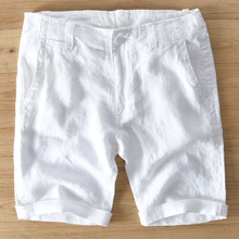 2018新款男士亚麻短裤夏季沙滩短裤纯色透气工厂供货一件代发