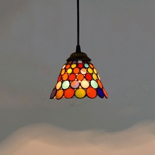 15CM欧琈蒂凡尼彩色玻璃复古过道走廊餐厅酒吧台艺术小吊灯6英寸
