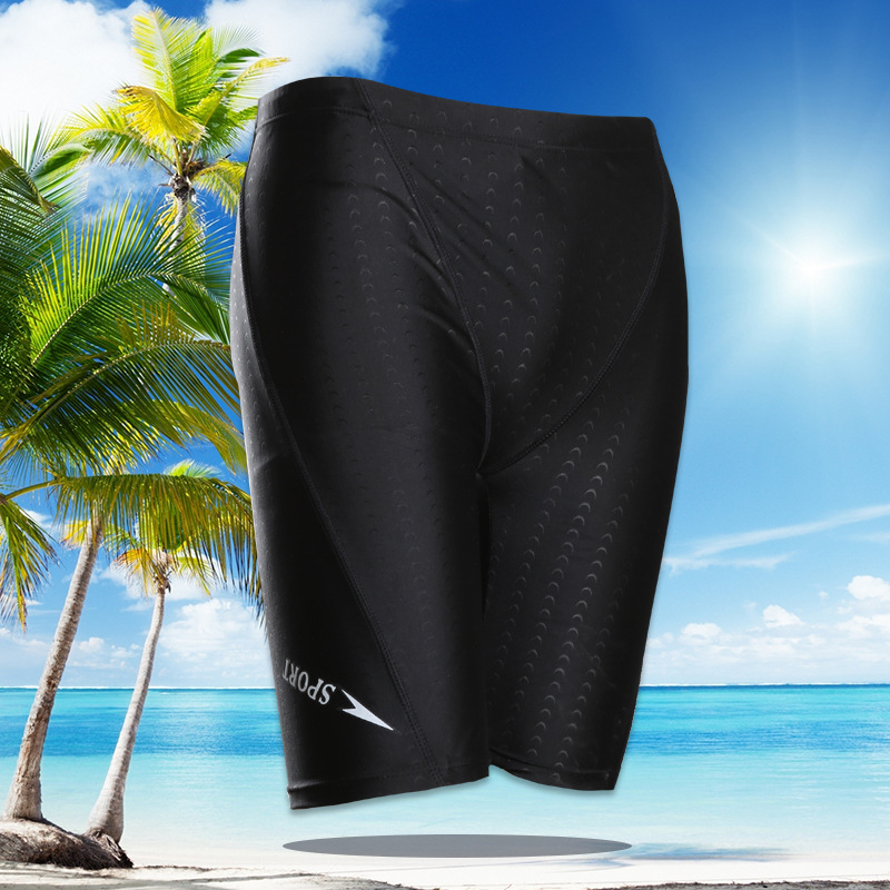 men‘s swimming trunks european and american sports quick-drying professional plus size adult men‘s beach five-point swimming trunks one-piece delivery