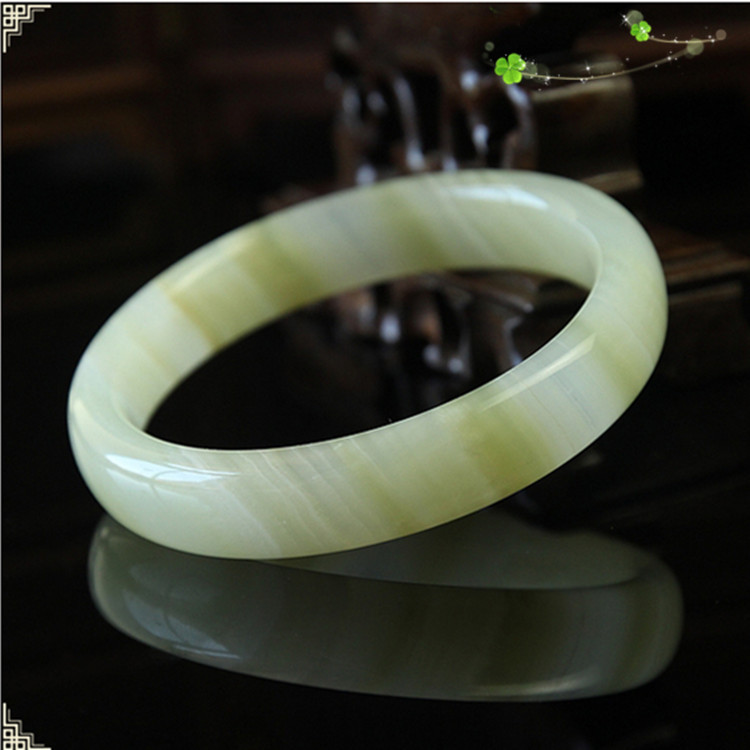 厂家销售a货阿富汗缠丝玉手镯 青花纹细腻精美玉镯礼品一件代发玉